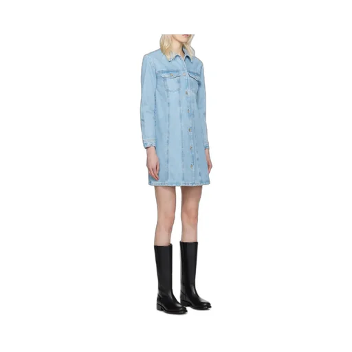 Long-Sleeved Denim Shirt Dress