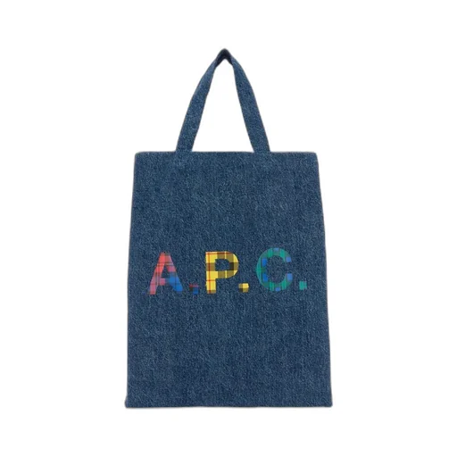 Logo Patch Denim Mini Tote Bag