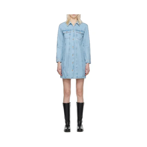 Long-Sleeved Denim Shirt Dress