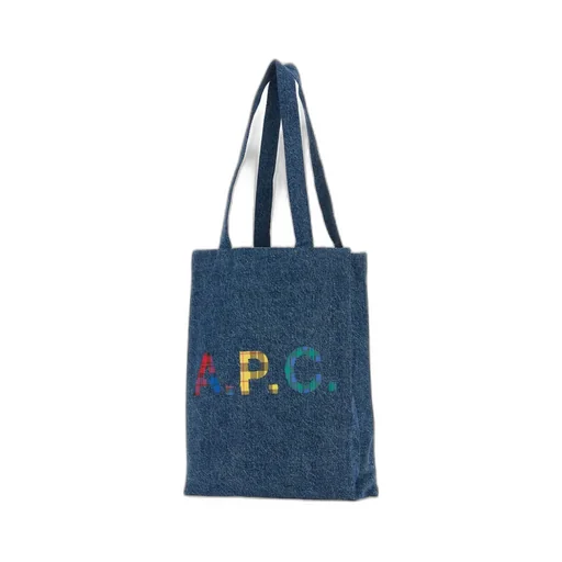 Logo-Printed Denim Shopping Bag