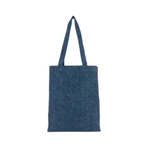 Logo-Printed Denim Shopping Bag