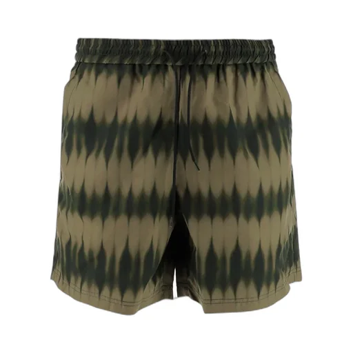 Distressed-Effect Logo Embroidered Shorts