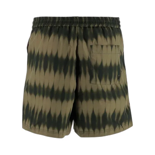 Distressed-Effect Logo Embroidered Shorts