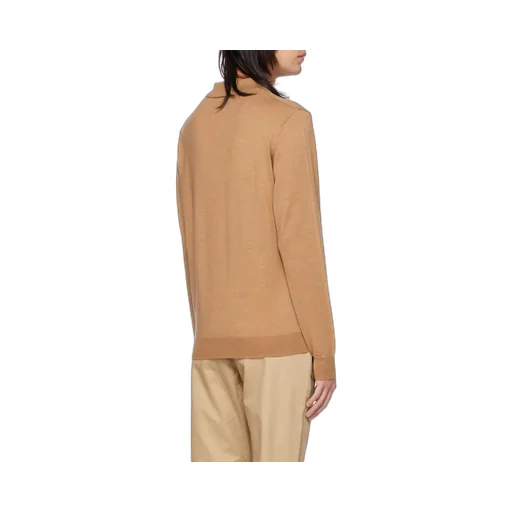 Long-Sleeve Wool Polo Shirt