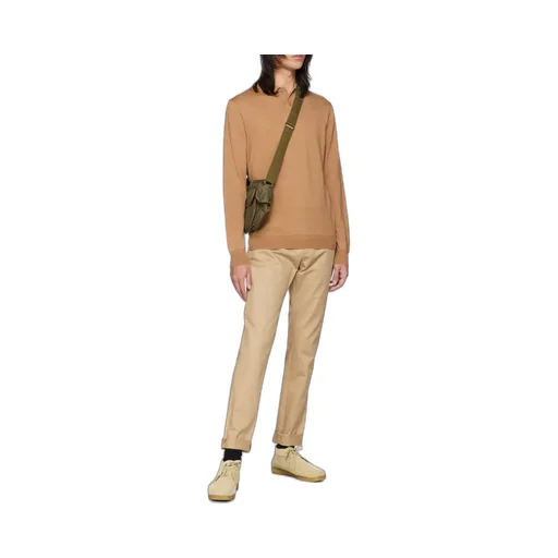 Long-Sleeve Wool Polo Shirt