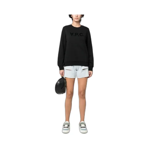 Flocked Logo Crewneck Sweatshirt
