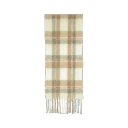 Checked Fringe-Detail Scarf