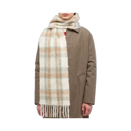 Checked Fringe-Detail Scarf