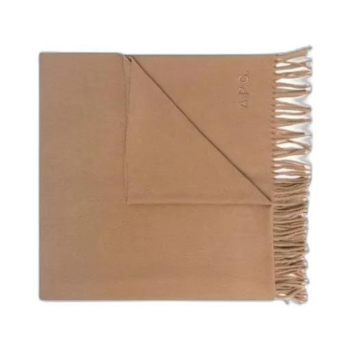 Logo Embroidered Fringed Scarf