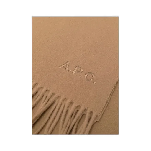 Logo Embroidered Fringed Scarf