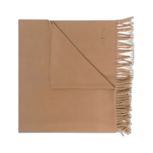 Logo Embroidered Fringed Scarf