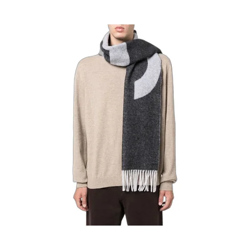 Logo Detailed Fringed Scarf