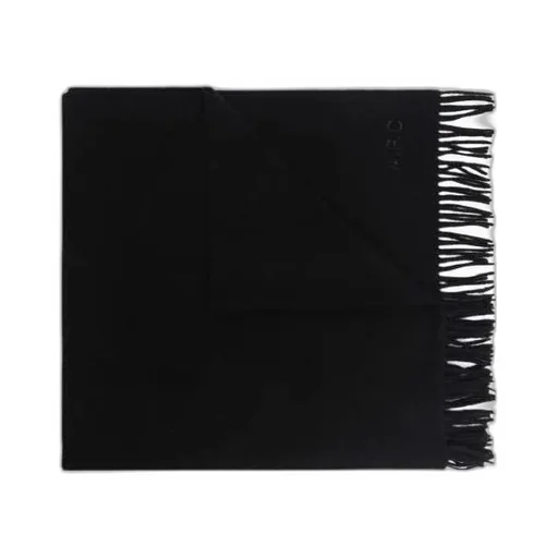 Logo Embroidered Fringed Scarf