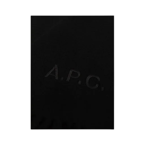 Logo Embroidered Fringed Scarf