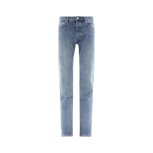 Mid-Waist Washed Effect Jeans