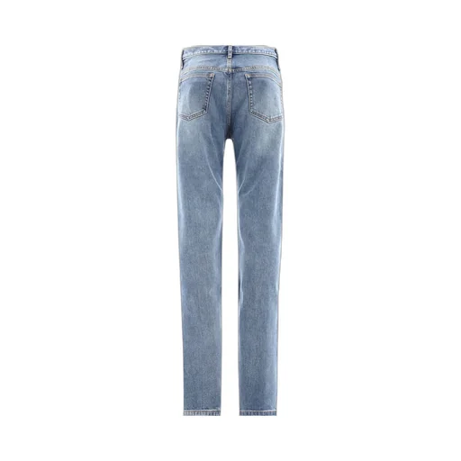 Mid-Waist Washed Effect Jeans