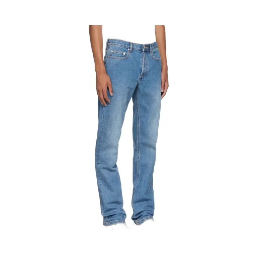 Mid-Waist Washed Effect Jeans