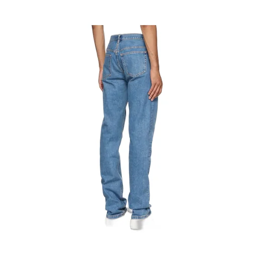 Mid-Waist Washed Effect Jeans