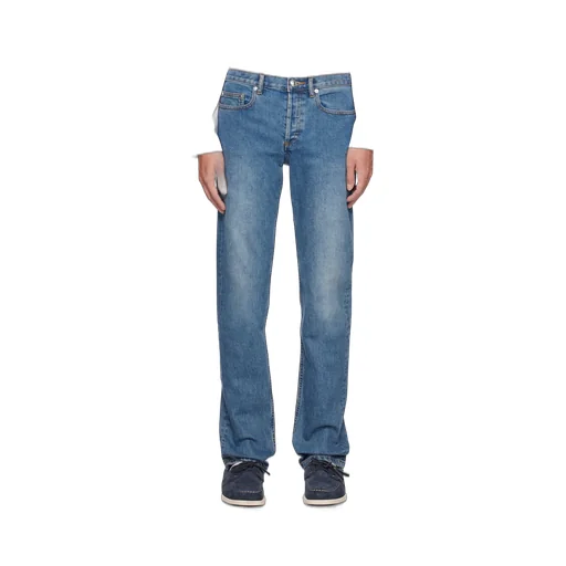 Mid-Waist Washed Effect Jeans