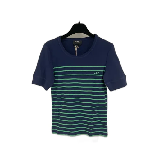Logo Round Collar Striped T-Shirt