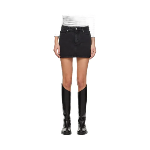 Washed Denim Mini Skirt