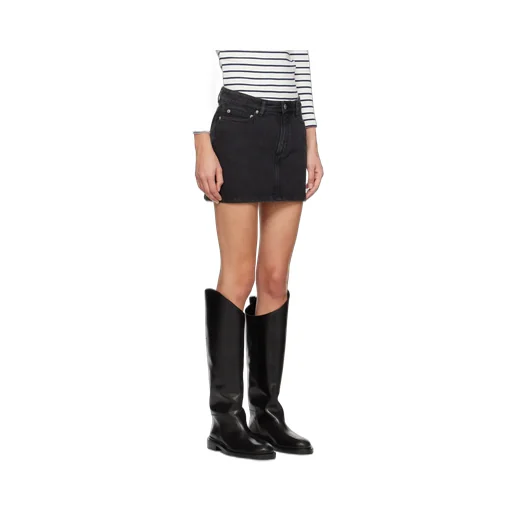 Washed Denim Mini Skirt