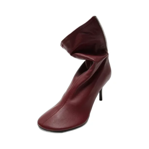 75Mm Zip Leather Boots