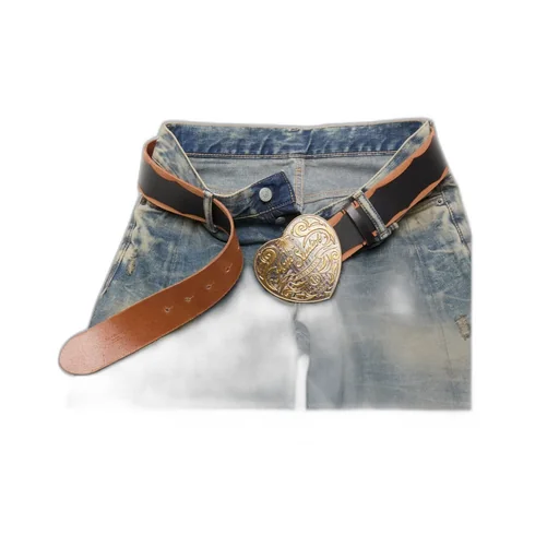 Heart-Buckle Leather Belt