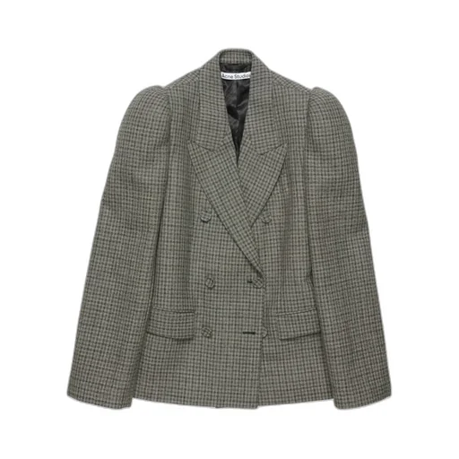 Houndstooth Double-Breasted Blazer
