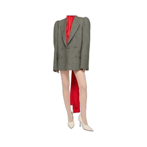 Houndstooth Double-Breasted Blazer