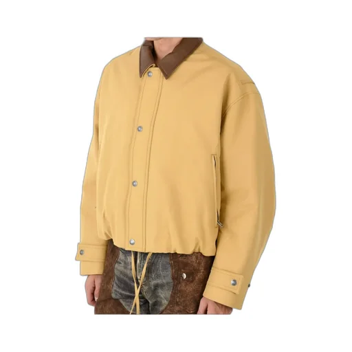 Drawstring Hem Twill Jacket
