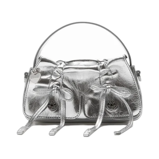 Bow-Detail Calf Leather Satchel