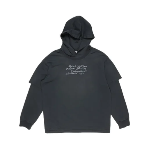Lettering-Detail Double-Layered Hoodie