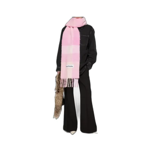 Logo Patch Checked Scarf