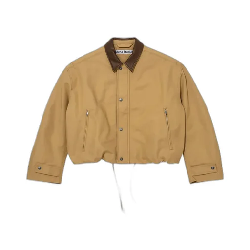 Drawstring Hem Twill Jacket
