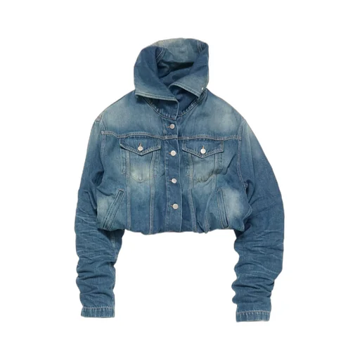 Crinkled Denim Jacket