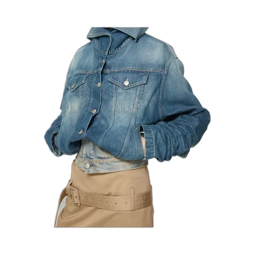 Crinkled Denim Jacket
