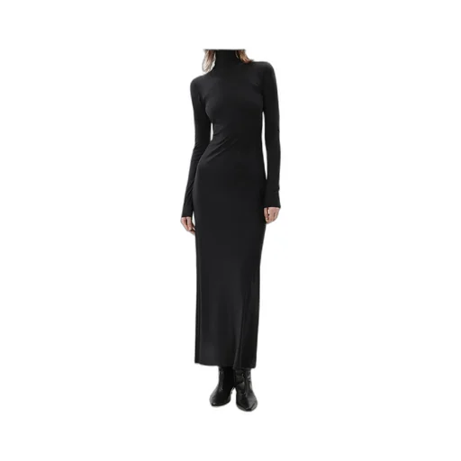 Jenna Roll-Neck Open-Back Dress