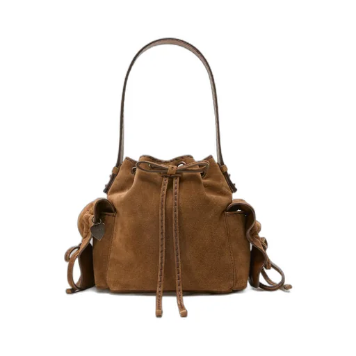 Mini Multipocket Suede Shoulder Bag