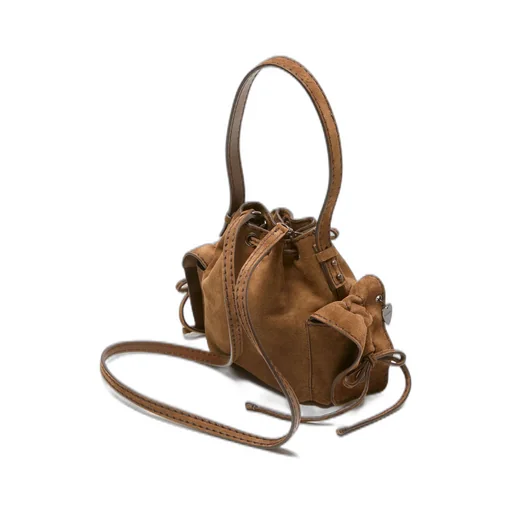 Mini Multipocket Suede Shoulder Bag