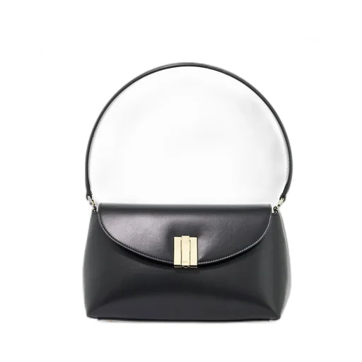 Logo Engraved Foldover-Top Shoulder Bag