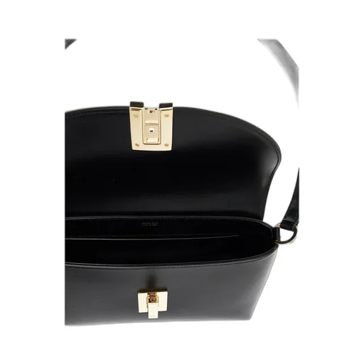 Logo Engraved Foldover-Top Shoulder Bag