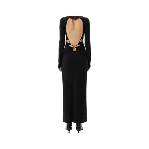 Jenna Roll-Neck Open-Back Dress