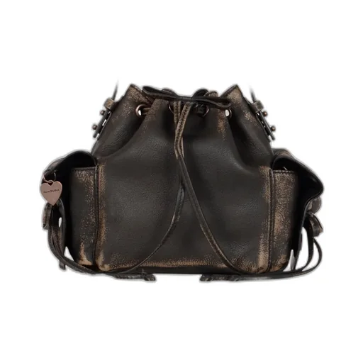 Leather Drawstring Mini Bag