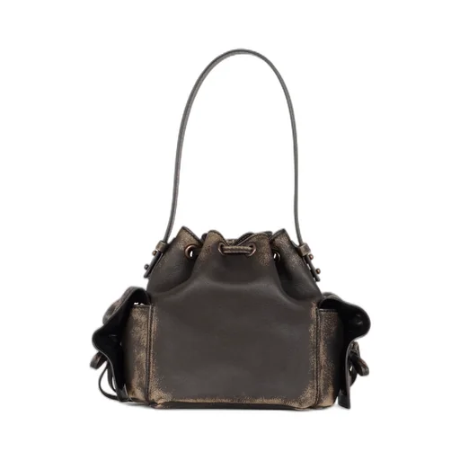 Leather Drawstring Mini Bag