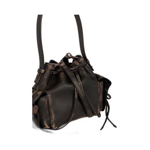 Leather Drawstring Mini Bag