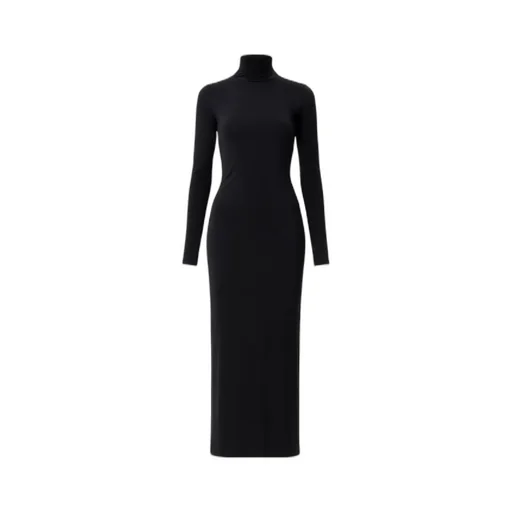 Jenna Roll-Neck Open-Back Dress
