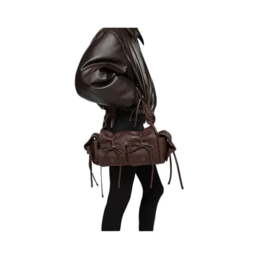 Multi-Pocket Leather Shoulder Bag