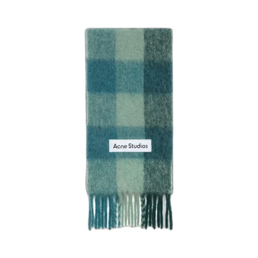 Checked Fringed Scarf