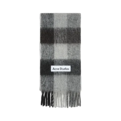 Logo Patch Checked Scarf